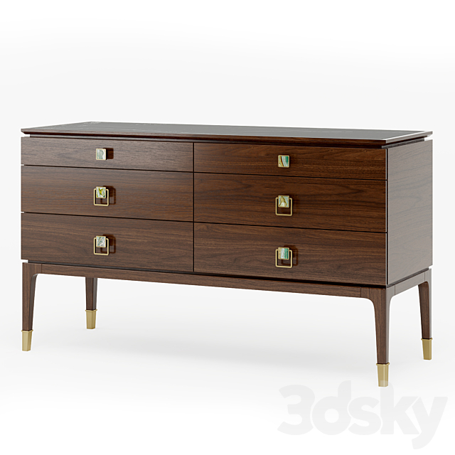 Galimberti Nino NARA CHEST OF 6 DRAWERS cod. Nar 07G 3ds Max - thumbnail 1