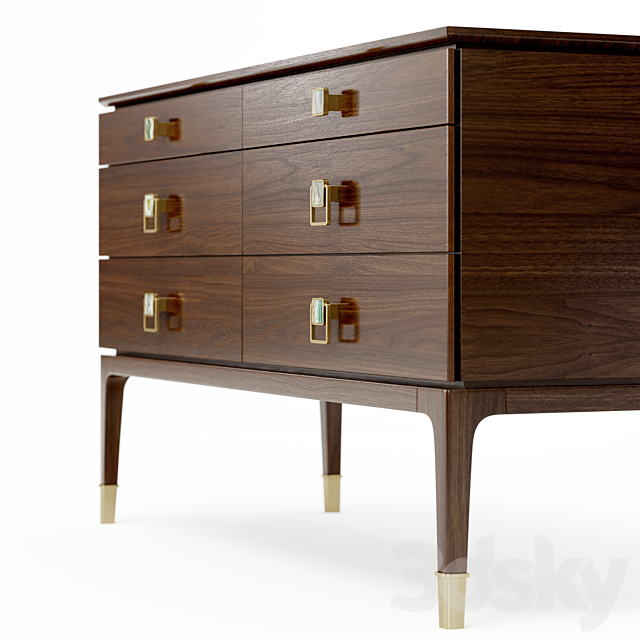 Galimberti Nino NARA CHEST OF 6 DRAWERS cod. Nar 07G 3ds Max - thumbnail 2