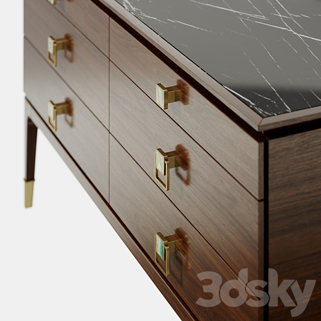 Galimberti Nino NARA CHEST OF 6 DRAWERS cod. Nar 07G 3ds Max - thumbnail 3