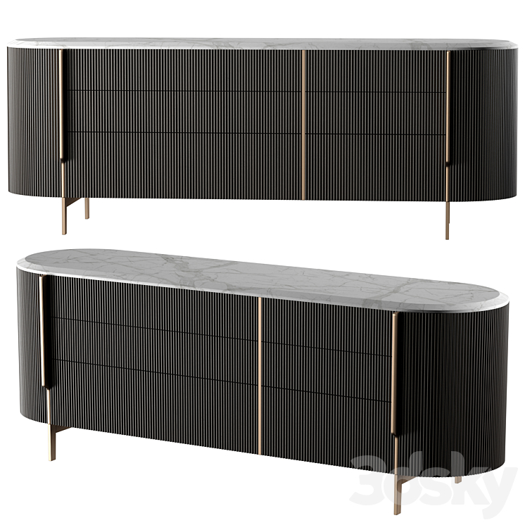 Gallotti & Radice Kumi sideboard 3DS Max Model - thumbnail 1