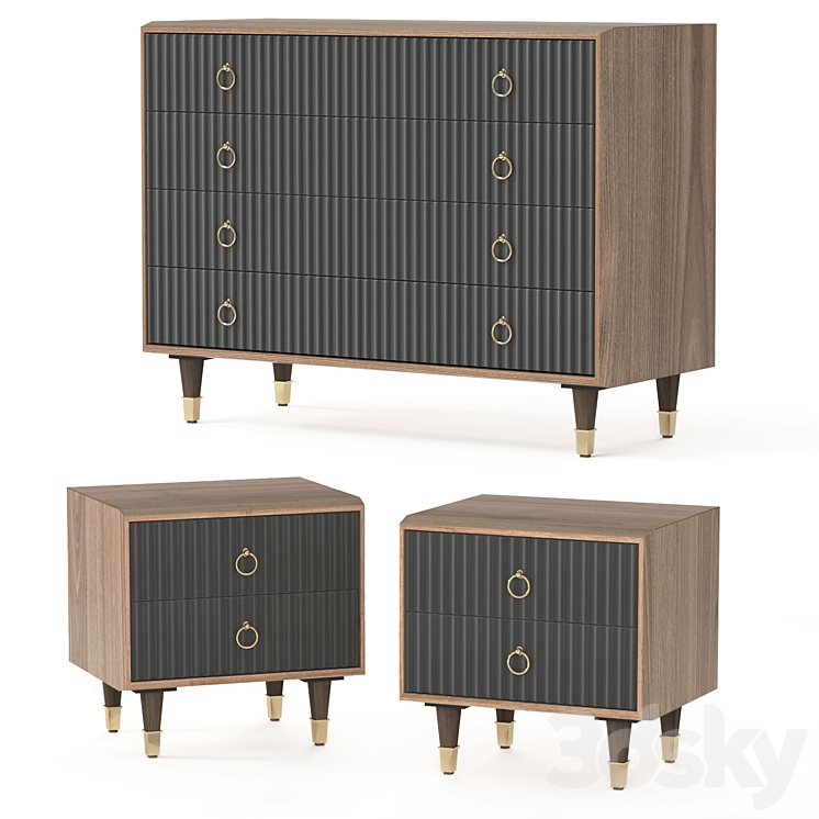 Garda Decor Chest of drawers and bedside tables 3DS Max - thumbnail 1