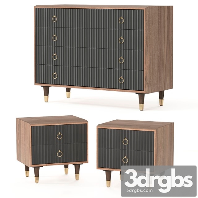 Garda decor chest of drawers and bedside tables - thumbnail 1