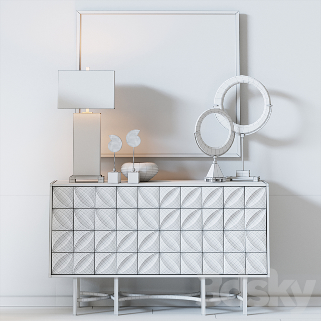 Ghost White Credenza by John Richard 3DS Max Model - thumbnail 2