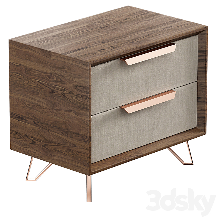 Grand 2 drawer nightstand 3DS Max - thumbnail 1