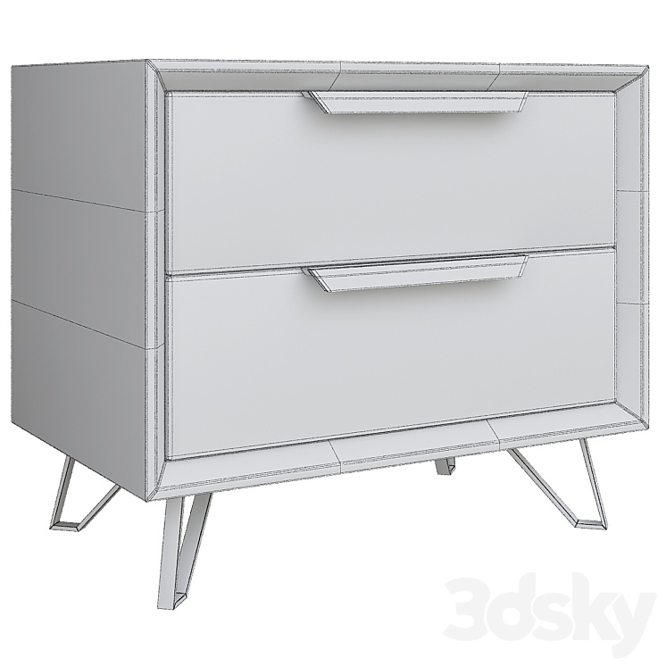 Grand 2 drawer nightstand 3DS Max - thumbnail 2