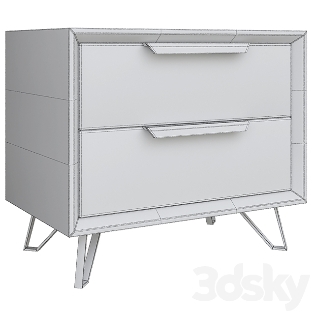 Grand 2 drawer nightstand 3DSMax File - thumbnail 2