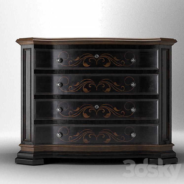 Grandover 2 Drawer Chest 3DS Max - thumbnail 1