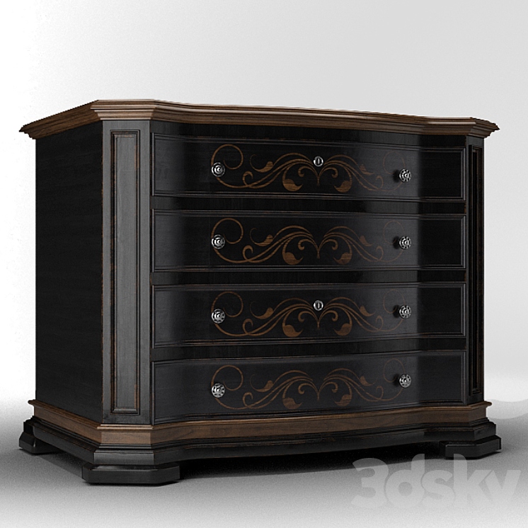 Grandover 2 Drawer Chest 3DS Max - thumbnail 2