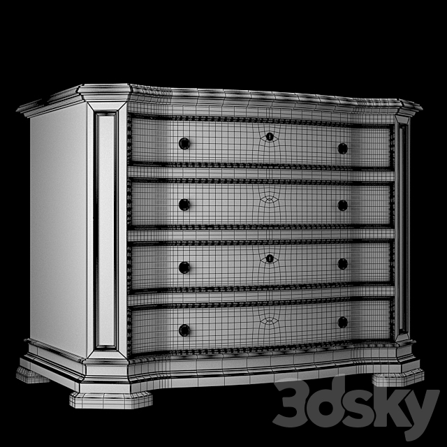 Grandover 2 Drawer Chest 3DSMax File - thumbnail 3