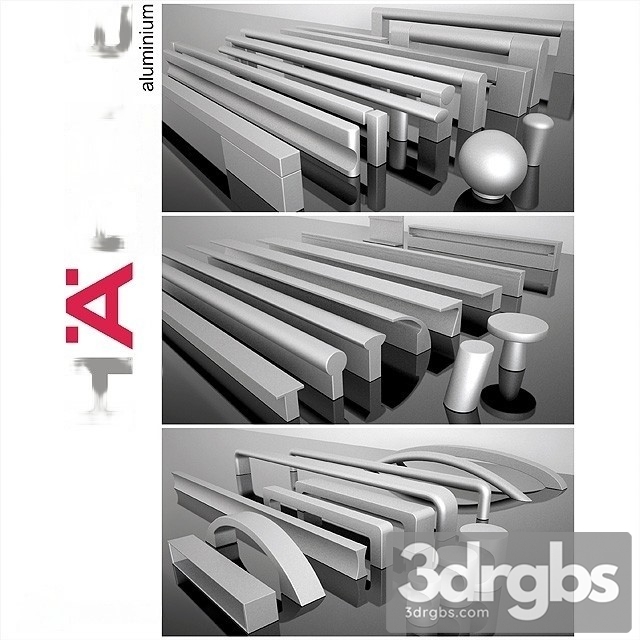 Hafele handles Aluminium 3dsmax Download - thumbnail 1