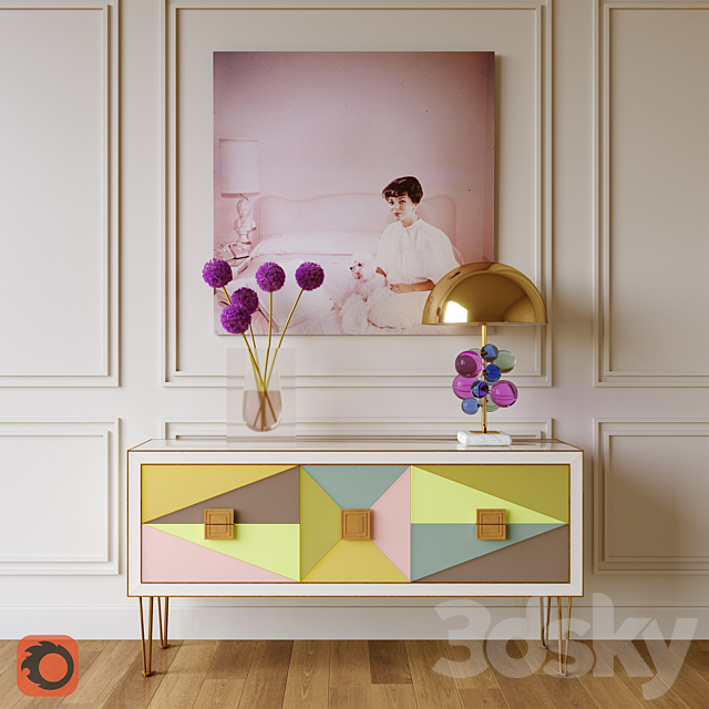 Harlequin console and Globo table lamp 3DSMax File - thumbnail 1