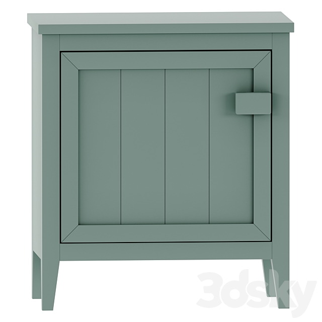 Headboard table with 1 door Carlos 3DS Max Model - thumbnail 2