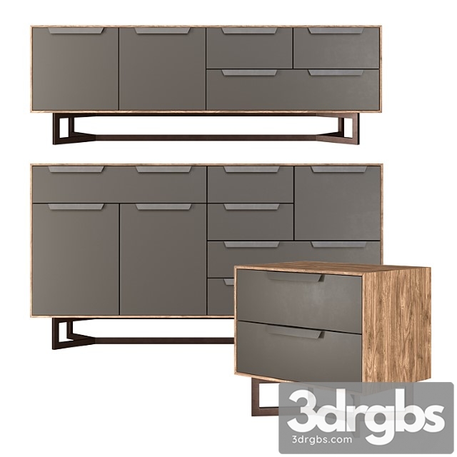 Hedberg nightstand chest of drawers tv stand 2 3dsmax Download - thumbnail 1