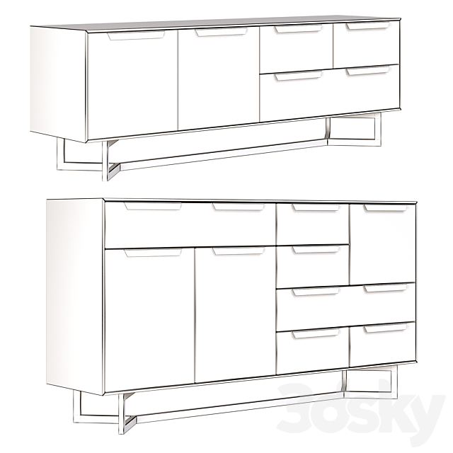 Hedberg nightstand chest of drawers TV stand 3DS Max Model - thumbnail 3