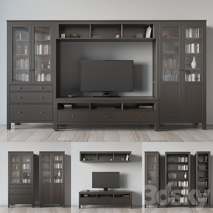 HEMNES TV storage combination 3DS Max - thumbnail 1