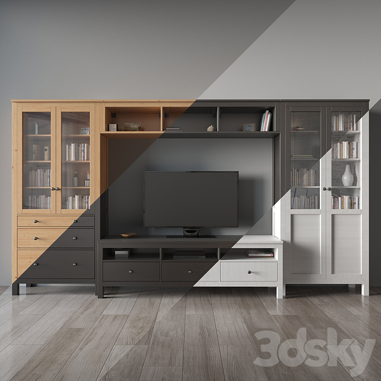 HEMNES TV storage combination 3DS Max - thumbnail 2