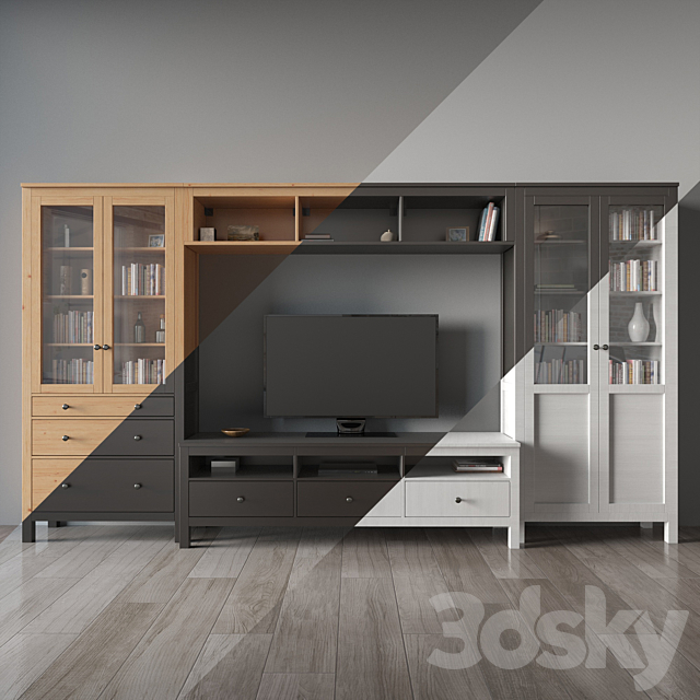 HEMNES TV storage combination 3DSMax File - thumbnail 2