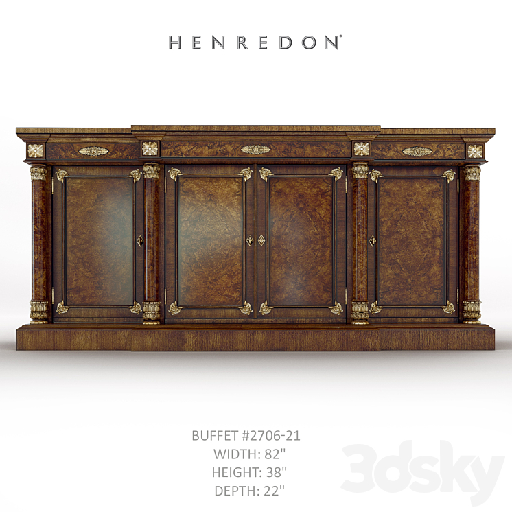 Henredon BUFFET # 2706-21 3DS Max - thumbnail 1