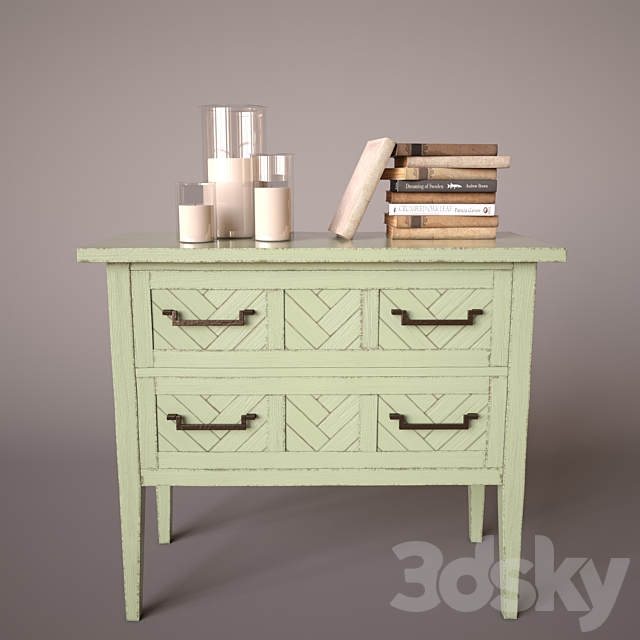 Herringbone Night Stand 1 3DSMax File - thumbnail 2