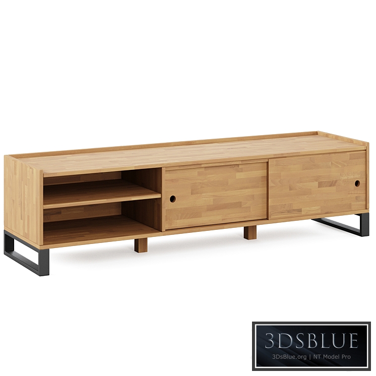 Hiba Solid Oak & Steel TV Unit 2 by LA REDOUTE INTERIEURS 3DS Max - thumbnail 3