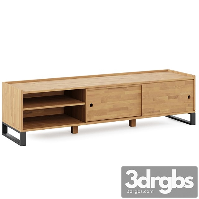 Hiba solid oak & steel tv unit 2 by la redoute interieurs - thumbnail 1