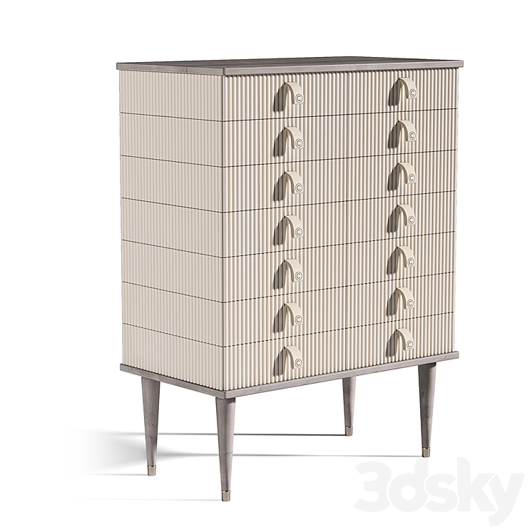 High chest of drawers Cipriani Homood Cocoon High chest of drawers 3DS Max - thumbnail 1