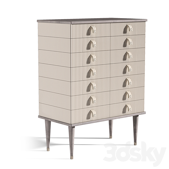 High chest of drawers Cipriani Homood Cocoon High chest of drawers 3DSMax File - thumbnail 1