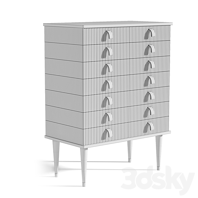 High chest of drawers Cipriani Homood Cocoon High chest of drawers 3DSMax File - thumbnail 3