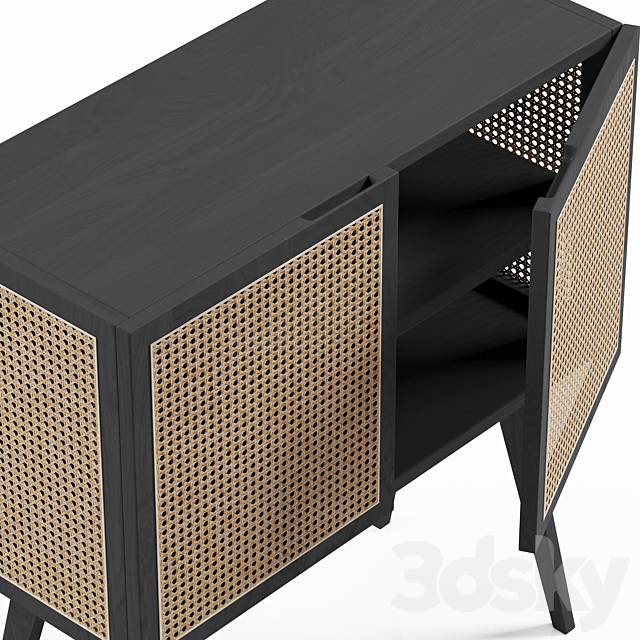 H&M Cabinet with rattan doors 3DSMax File - thumbnail 3