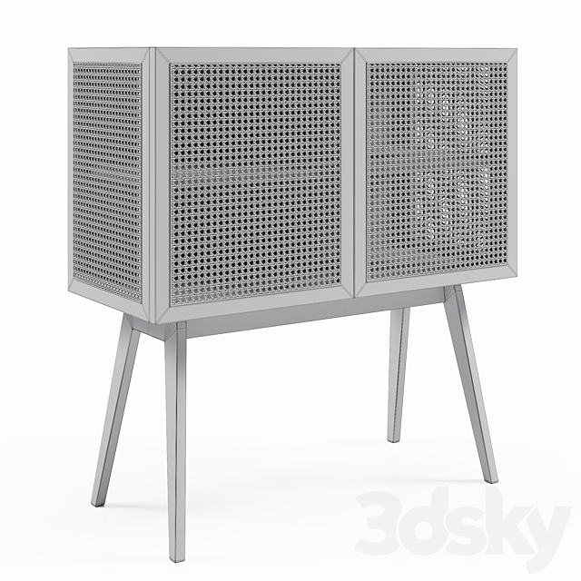 H&M Cabinet with rattan doors 3DSMax File - thumbnail 4