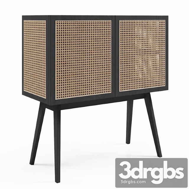 H&m cabinet with rattan doors - thumbnail 1