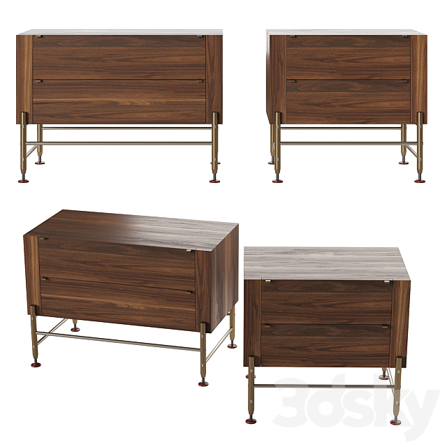 Holly hunt hardwood nightstand 3DSMax File - thumbnail 2