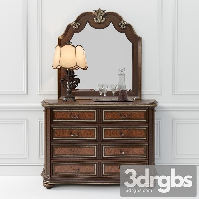 Hooker Furniture Grand Palais Dresser   Mirror 3dsmax Download - thumbnail 1