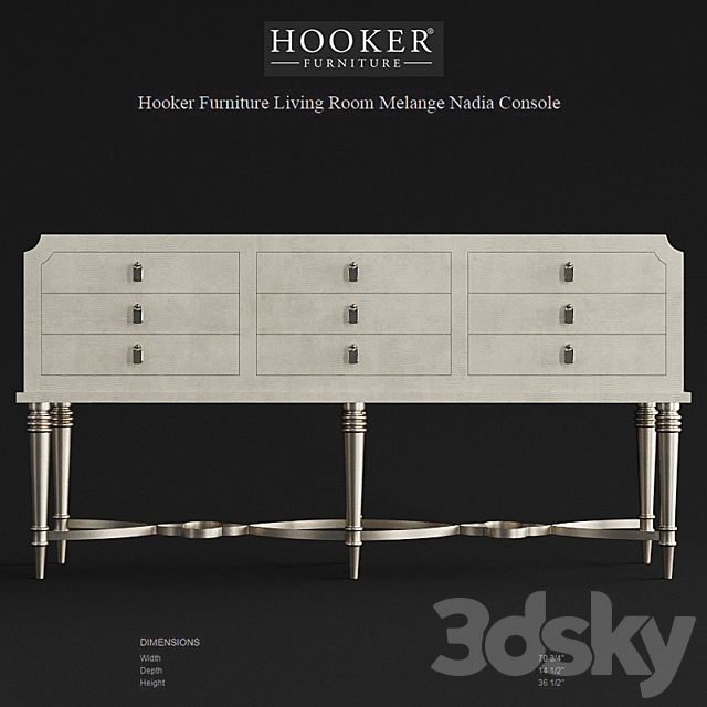 Hooker Furniture Living Room Melange Nadia Console 3DSMax File - thumbnail 1