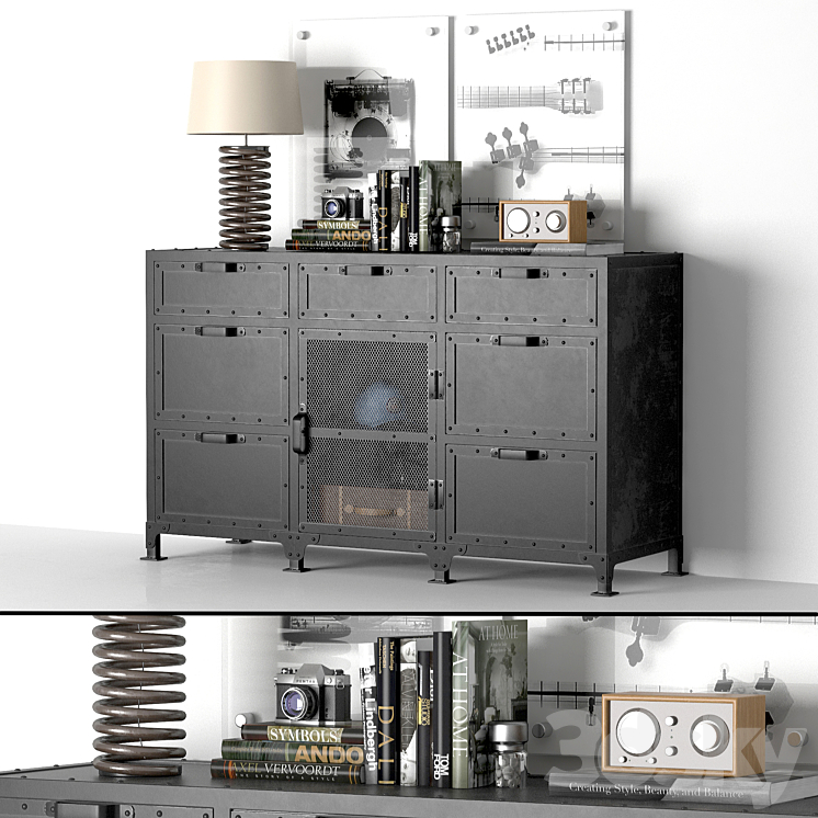 HOPPER WIDE DRESSER 3DS Max - thumbnail 1