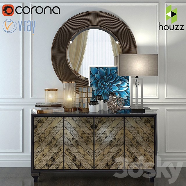 houzz decor set 02 3DSMax File - thumbnail 1