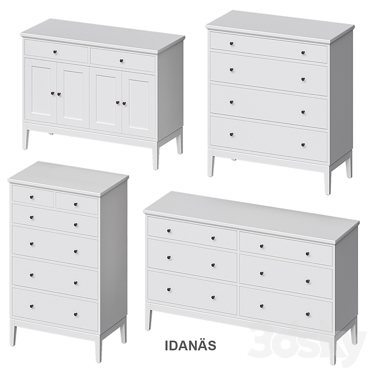 IDANÄS IKEA Chest of drawers 3DS Max Model - thumbnail 1