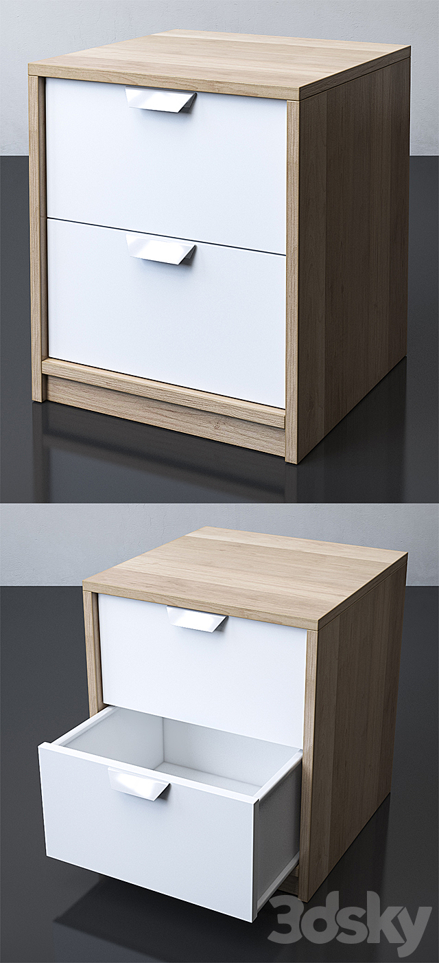 IKEA ASKVOLL 2-drawer chest 3DSMax File - thumbnail 2