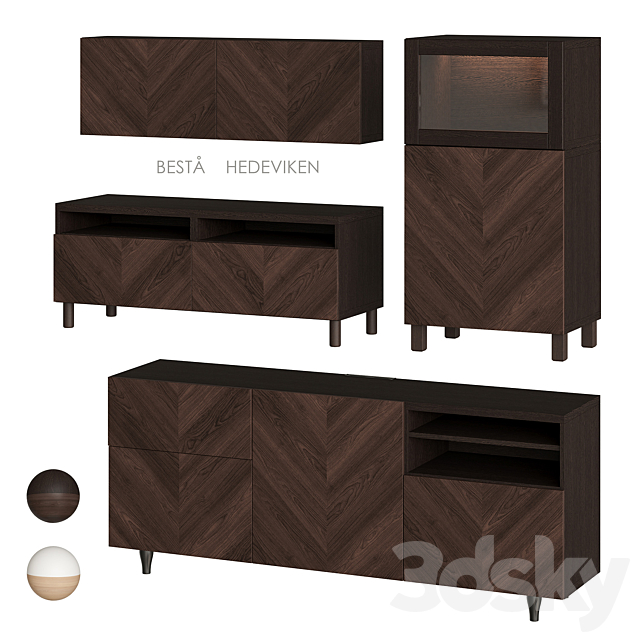 IKEA BESTÅ _ HEDEVIKEN Nightstand 3DS Max Model - thumbnail 2