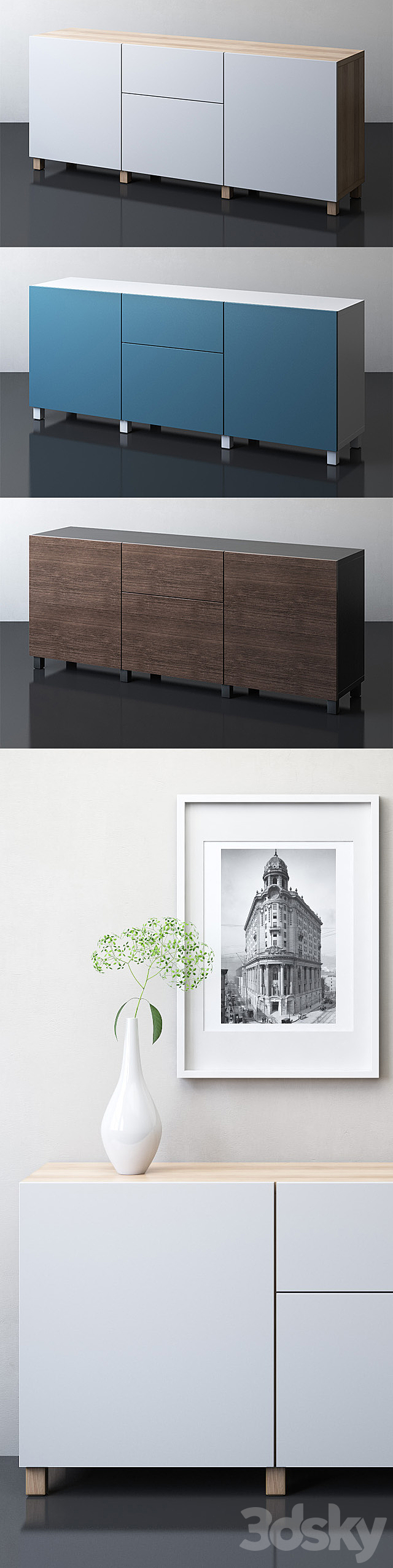 IKEA BESTA Storage combination with drawers 3DSMax File - thumbnail 2