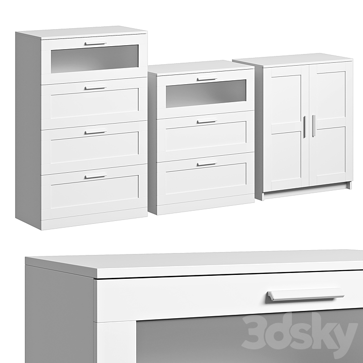 IKEA BRIMNES comodes 3DS Max Model - thumbnail 1