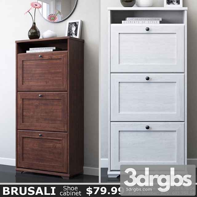 Ikea brusali shoe cabinet 2 3dsmax Download - thumbnail 1