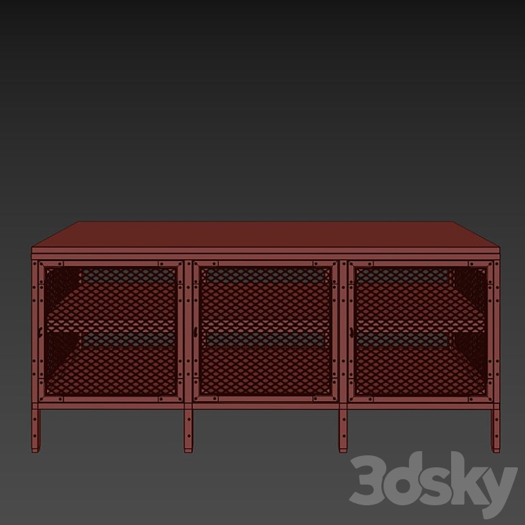 ikea fjallbo tv bench 3DS Max - thumbnail 2