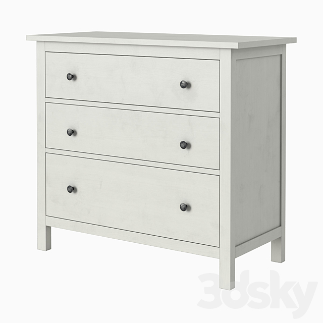 IKEA HEMNES 3-drawer chest 3DSMax File - thumbnail 3