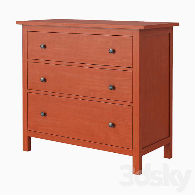 IKEA HEMNES 3-drawer chest 3DSMax File - thumbnail 4