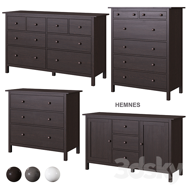 IKEA HEMNES chest of drawers 3DS Max Model - thumbnail 4