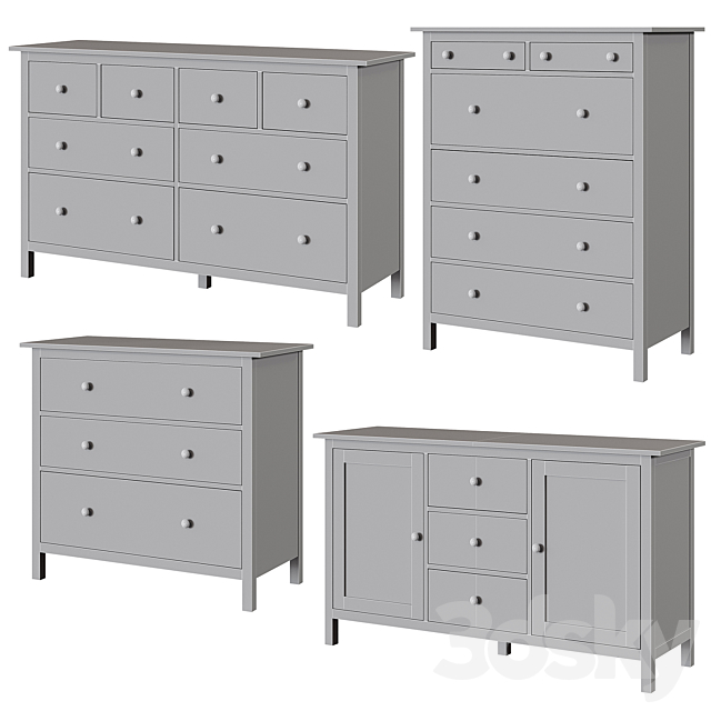 IKEA HEMNES chest of drawers 3DS Max Model - thumbnail 5