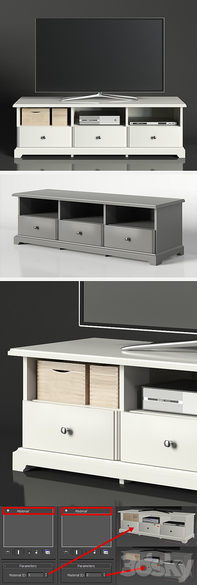 IKEA LIATORP TV unit 3DSMax File - thumbnail 2