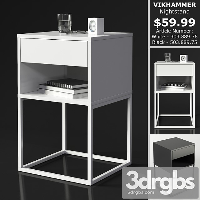 Ikea vikhammer nightstand 2 3dsmax Download - thumbnail 1