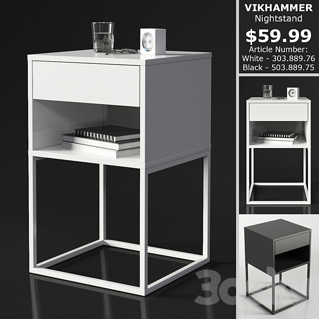 IKEA VIKHAMMER Nightstand 3DSMax File - thumbnail 1